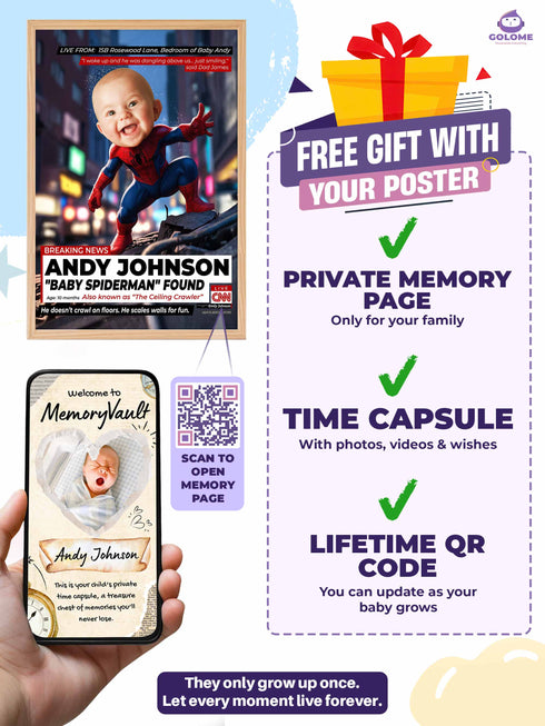 Custom Baby News Poster – Personalized Baby Web Hero Wall Art